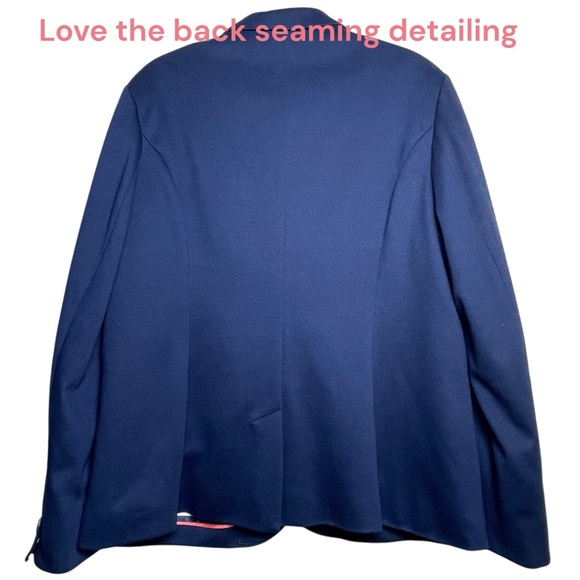 Joules Made In England WMNS Navy Blue 1 Button Business Blazer Jacket Sz US 14 - Picture 7 of 13